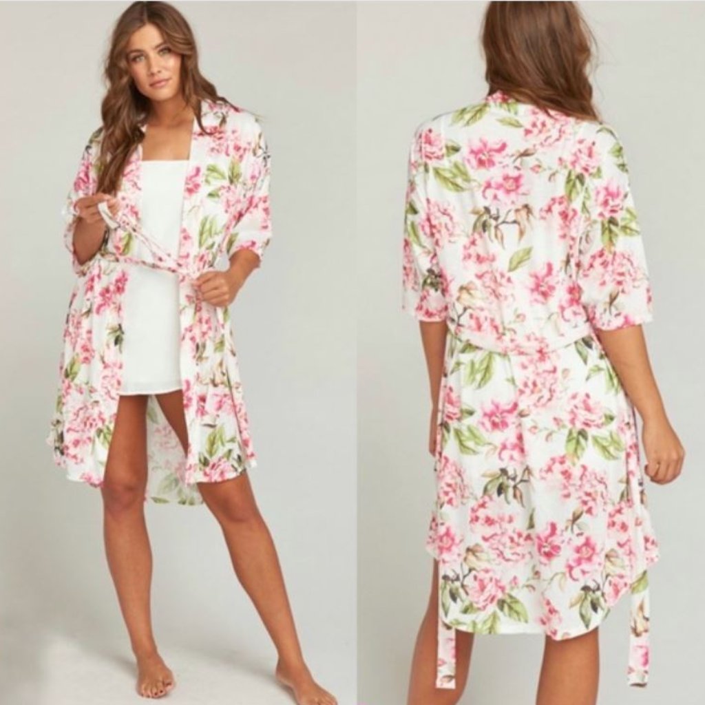 Show Me Your Mumu Brie Robe Garden Of Blooms Floral Open Front Robe With Tie